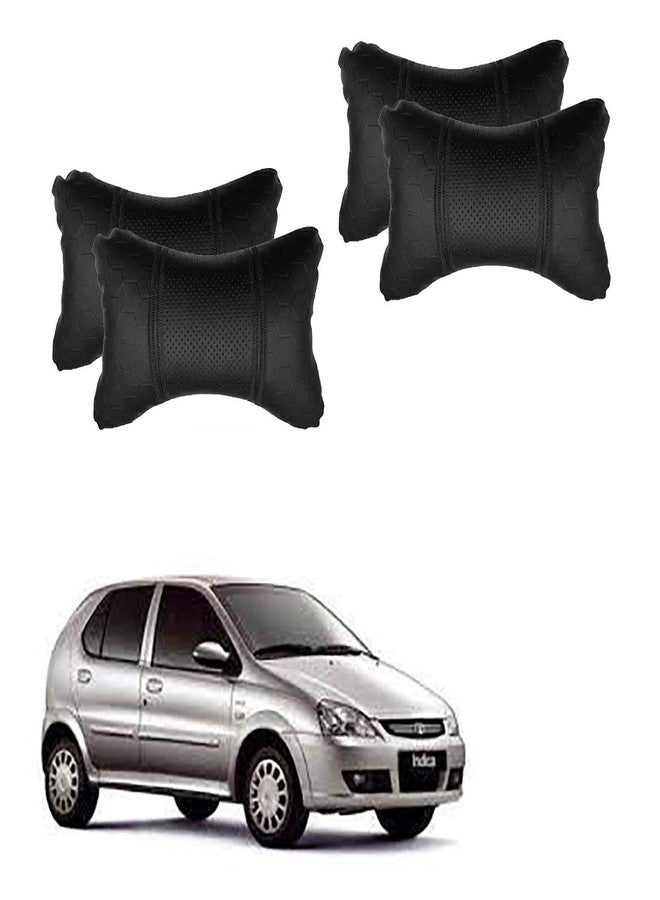 Adroitz Black Car Cushion in Football Design Material Leatherette (Pair of 2)_68 - Image 1